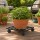 Green Fingers 3pc 32cm Galvanised Steel Plant Pot Trolleys with Lockable Wheels Black 32cm x3 Stable