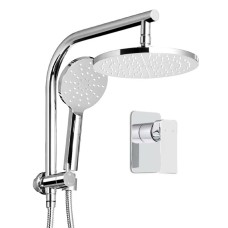 Cefito 9" Rain Shower Head Set with Handheld, High Pressure Mixer Tap, Solid Brass, Chrome Finish, 3 Spray Modes