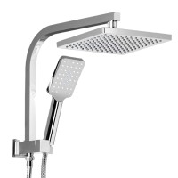 Cefito 8'' Rain Shower Head Set Square High Pressure Brass Chrome with Handheld, 3 Spray, 1.5m Hose, AU Standard