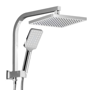 Cefito 8'' Rain Shower Head Set Square High Pressure Brass Chrome with Handheld, 3 Spray, 1.5m Hose, AU Standard