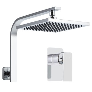Cefito 8" Rain Shower Head & Wall Arm Set with High Pressure Mixer Tap, Chrome Finish, WaterMark & WELS Certified