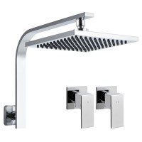 Cefito 8" Rain Shower Head Set, Chrome Finish, Brass, WaterMark & WELS Certified, High Pressure, Leak-Proof Taps