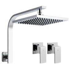 Cefito 8" Rain Shower Head Set, Chrome Finish, Brass, WaterMark & WELS Certified, High Pressure, Leak-Proof Taps