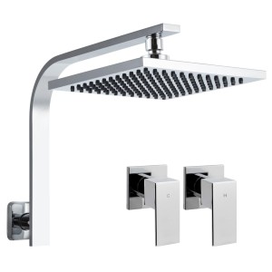 Cefito 8" Rain Shower Head Set, Chrome Finish, Brass, WaterMark & WELS Certified, High Pressure, Leak-Proof Taps