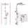 Cefito 10" Rain Shower Head Set Square High Pressure Handheld Mixer Tap Solid Brass Chrome 3 Spray Patterns