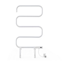 Devanti Heated Towel Rail 2-in-1 Freestanding/Wall-Mounted, S-Shape, 100W, Carbon Steel, Fast Heat, 40-55°C
