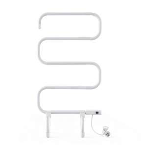 Devanti Heated Towel Rail 2-in-1 Freestanding/Wall-Mounted, S-Shape, 100W, Carbon Steel, Fast Heat, 40-55°C