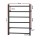 Devanti Heated Towel Rail 6 Bar Electric Warmer Rack, Carbon Steel, Black, Timer, Wall Mounted, Waterproof, 80W