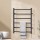 Devanti Heated Towel Rail 6 Bar Electric Warmer Rack, Carbon Steel, Black, Timer, Wall Mounted, Waterproof, 80W