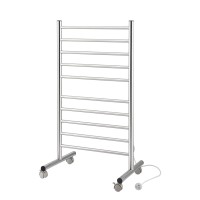 Devanti 10-Bar Freestanding Heated Towel Rail 100W Fast 3-5 Minute Heating Stainless Steel Plug In Electric Towel Warmer