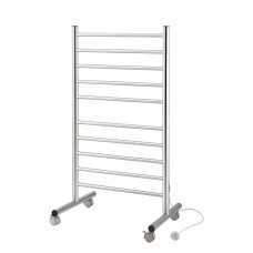 Devanti 10-Bar Freestanding Heated Towel Rail 100W Fast 3-5 Minute Heating Stainless Steel Plug In Electric Towel Warmer