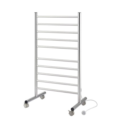 Devanti 10-Bar Freestanding Heated Towel Rail 100W Fast 3-5 Minute Heating Stainless Steel Plug In Electric Towel Warmer