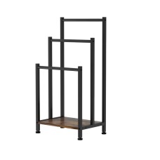 Devanti 3 Tier Freestanding Towel Rack Rail, Steel Frame with MDF Shelf, 40x28x80cm Bathroom Organiser, Black Devanti 3 Tier Freestanding Towel Rack Rail, Steel Frame with MDF Shelf, 40x28x80cm Bathroom Organiser, Black