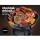 Grillz BBQ Charcoal Smoker, Heavy-Duty Steel, 50x44x72cm, Black - Portable Grill with Excellent Heat Retention
