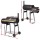 Grillz Offset 2-In-1 BBQ Smoker, Heavy-Duty Steel, 113x104x42cm, Black - Portable Charcoal Grill & Smoker with Wheels
