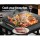 Grillz 2-in-1 Fire Pit BBQ Grill Table, Steel, 81x81x45cm, Stone Pattern, All-Season Outdoor Heating & Cooking