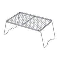 Grillz Portable BBQ Grill - Foldable Charcoal Smoker with Stainless Steel Grates, Compact 35.5cm, Ideal for Camping