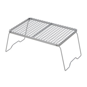 Grillz Portable BBQ Grill - Foldable Charcoal Smoker with Stainless Steel Grates, Compact 35.5cm, Ideal for Camping