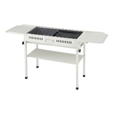 Grillz Portable Charcoal BBQ Grill - Foldable, Stainless Steel Racks & Pans, Carbon Steel Body, 118cm x 29cm x 64cm