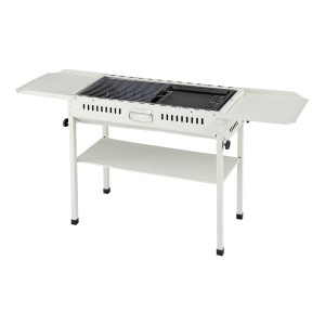 Grillz Portable Charcoal BBQ Grill - Foldable, Stainless Steel Racks & Pans, Carbon Steel Body, 118cm x 29cm x 64cm