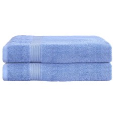 2 Pack Extra Large Bath Sheets Set, 100% Cotton, 550GSM, 180x90cm, Soft, Absorbent, Quick Dry, Blue Towels