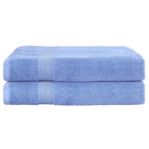2 Pack Extra Large Bath Sheets Set, 100% Cotton, 550GSM, 180x90cm, Soft, Absorbent, Quick Dry, Blue Towels