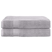 2 Pack Extra Large Bath Sheets Set, 100% Cotton, 180x90cm, 550GSM, Highly Absorbent, Quick-Dry, Grey Towels