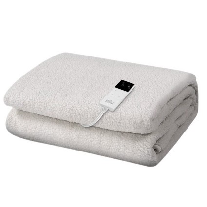 Giselle Bedding Single Electric Blanket - Fleecy Wool, 9 Heat Settings, LED Control, Washable, 1-Year Warranty