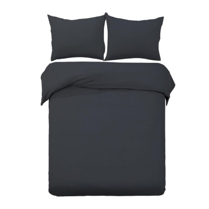 Giselle Bedding 100% Microfibre Super King Quilt Cover Set - Classic Black, 3-Piece, Luxuriously Soft & Breathable