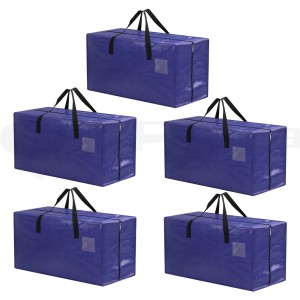 Artiss Heavy Duty Waterproof Moving Bags 5 Pack - 40KG Capacity, Backpack Straps, Extra Large 74x36x38cm, Blue
