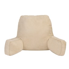 Giselle Bedding Oatmeal Reading Pillow with Armrests – Faux Suede, 1.5kg Hollowfibre, 49x49x15cm, Perfect for Dorm