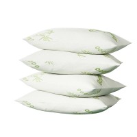 Giselle Bedding Bamboo Pillow Set: 4-Pack with Medium & Firm Support, Dust Mite Resistant, 73x48cm, Soft & Cool Fabric