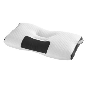 Giselle Bedding Ergonomic Contour Pillow - 48x73cm, Adjustable Neck Support, High-Density Filling, Blue & White Cover