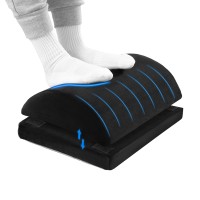 Giselle Bedding Memory Foam Footrest Cushion, Adjustable Height, Soft Plush Fabric, Non-Slip, 45x32x16cm, Black