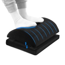 Giselle Bedding Memory Foam Footrest Cushion, Adjustable Height, Soft Plush Fabric, Non-Slip, 45x32x16cm, Black