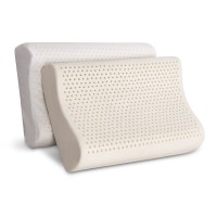 Giselle Bedding Natural Latex Pillow Set of 2 - 2-Zone Contour Design, Breathable, Eco-Friendly, Anti-Dust Mite, 60x40cm