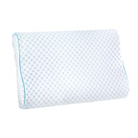 Giselle Bedding Memory Foam Contour Pillow with Cool Gel | 60x40cm | Ice Silk Cover | Relieve Neck & Shoulder Tension