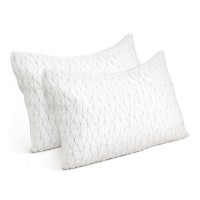 Giselle Bedding King Size Memory Foam Pillows Twin Pack - Gel-Infused, Hypoallergenic, Rayon Cover, Neck Support