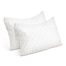 Giselle Bedding Twin Pack Memory Foam Pillows - Gel-Infused, Hypoallergenic, Eco-Friendly, Single Size, Removable Cover