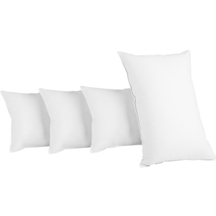 Giselle Bedding King Size 4 Pack Bed Pillow Set - Cotton Cover, Polyester Filling, Medium & Firm, 50x90cm, Hotel Quality