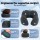 Giselle Bedding Travel Neck Pillow U Shape Slow Rebound Memory Foam Ergonomic Support Black Adjustable Strap