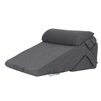 Giselle Bedding Adjustable Wedge Pillow Grey - Cooling Gel Memory Foam, 56x57x30 cm, Ergonomic Support, Washable Cover