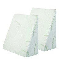 Giselle Bedding Wedge Pillow Twin Pack - Bamboo Cover, Cool Gel Memory Foam, 62x64x30cm, Multi-Use Comfort & Support