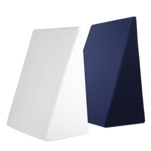Giselle Bedding Wedge Pillow - 3-in-1 Support, Cool Gel Memory Foam, Waterproof Cover, 62x64x30cm, White & Blue