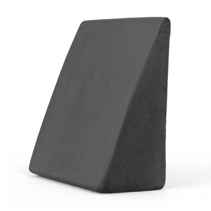 Giselle Bedding Grey Wedge Pillow - Cooling Gel Memory Foam, Ergonomic Design, Bamboo Cover, 62x30x62cm, 1-Year Warranty
