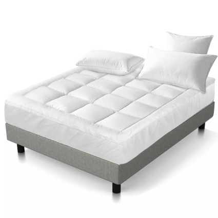 Giselle Bedding Double Bamboo Mattress Topper - 1000GSM, 5cm Thick, Anti-Allergy, Dust Mite Resistant, Breathable