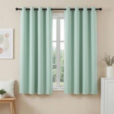 Artiss Blockout Curtains 2x132x160cm Thermal Insulated Eyelet Drapes Green 230GSM Triple Weave Light Control
