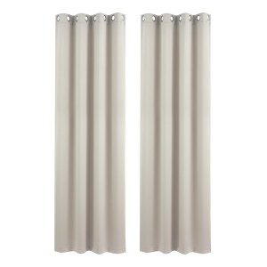 Artiss Blockout Curtains 2x 132x213cm Beige Thermal Insulated Eyelet Drapes 230GSM Triple Weave Curtains