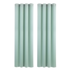 Artiss Blockout Curtains 2 Pack 132x213cm Eyelet Thermal Insulated Triple Weave 230GSM Green Panels 2