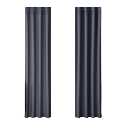 Artiss Blockout Curtains, Triple Weave Fabric, 140x230cm, Charcoal, Thermal Insulation, Noise Reduction, 2 Panels